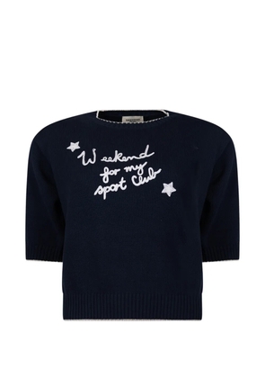 Weekend Max Mara embroidered short-sleeve sweater - Blue