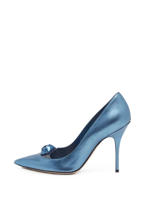Christian Dior Pre-Owned rose pointed-toe pumps - Blue