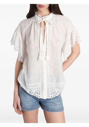alice + olivia JULIUS broderie-anglaise ruffled blouse - White