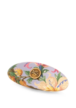 ETRO silk hair clip with floral motif - Purple