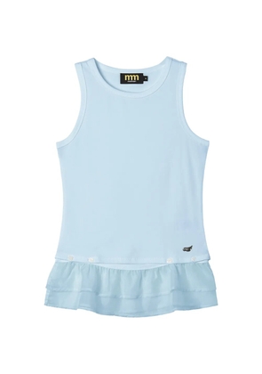Mini Cream ruffled sleeveless top - Blue