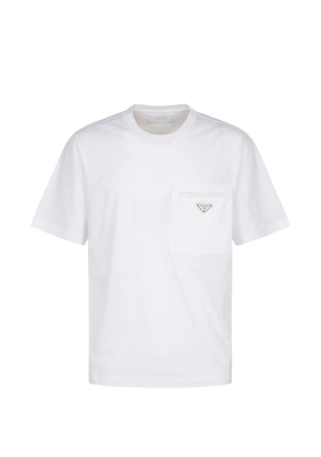Prada logo-plaque chest-pocket T-shirt - White
