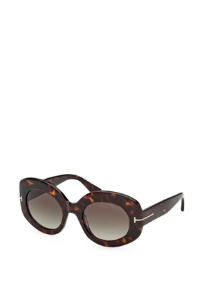 TOM FORD tortoiseshell-effect round-frame sunglasses - Brown