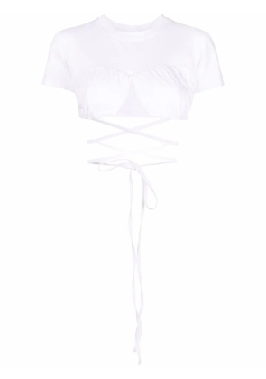 Jacquemus Le T-Shirt Baci cropped top - White