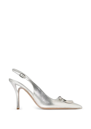 Ferragamo Gancini laminated pumps - Silver