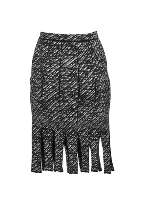 Christian Dior Pre-Owned fringed knit midi skirt - Black