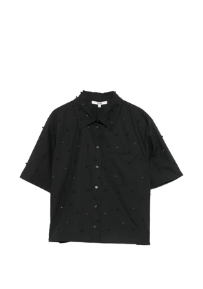 Maje bead-embellished short-sleeve shirt - Black