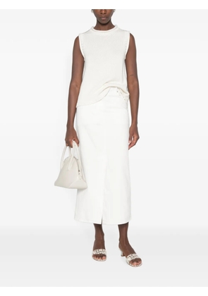 LouLou de Saison Rona denim midi skirt - White