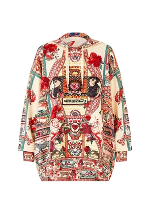 Camilla embellished graphic-print hoodie - Neutrals