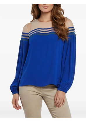 Fendi Pre-Owned mesh illusion-neck blouse - Blue