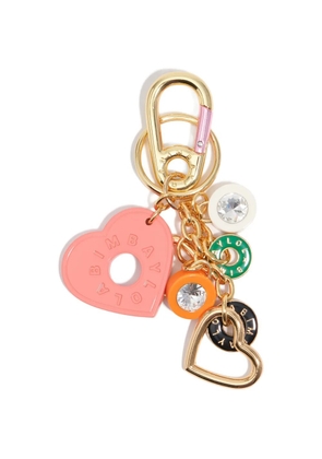 Bimba y Lola heart-charm logo-plaque keyring - Gold