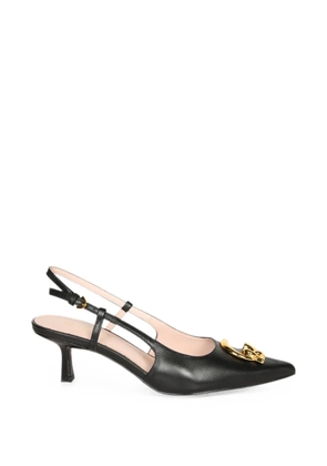 Coccinelle logo-plaque slingback heeled pumps - Black