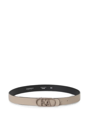Emporio Armani logo-buckle leather belt - Neutrals