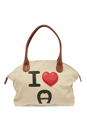 Aigner Vintage heart-patch shoulder bag - Neutrals