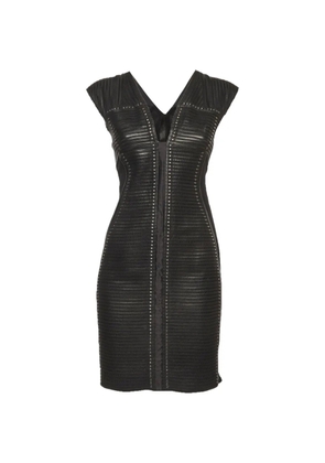 Roberto Cavalli Vintage stud-detail leather mini dress - Black
