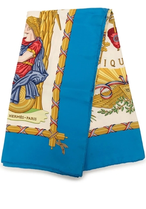Hermès Pre-Owned 1980-2000 Republique Francaise Liberte Egalite Fraternite 1789 Silk Scarf 90 scarves - White