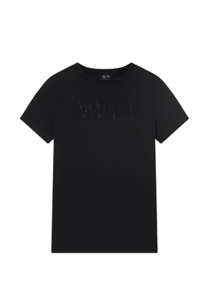Armani Exchange rhinestone-logo T-shirt - Black