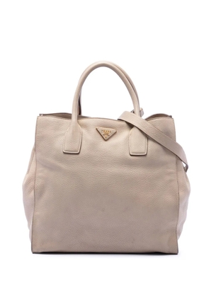 Prada Pre-Owned 2013-2026 Vitello Daino Open Convertible Tote satchel - Neutrals