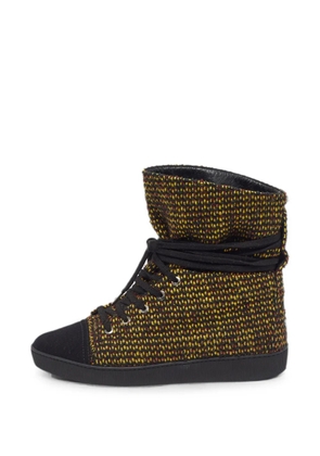 CHANEL Pre-Owned tweed hi-top sneakers - Yellow