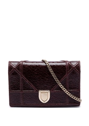 Christian Dior Pre-Owned 2016 Mini Crackled Deerskin Diorama Flap crossbody bag - Red