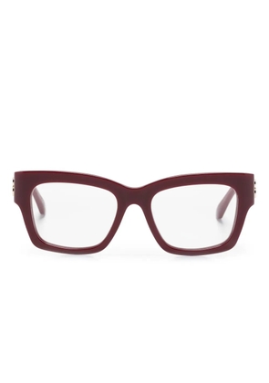Balenciaga Eyewear logo-lettering square-frame glasses - Red
