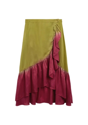 MOMONÌ Isleta tie-dyed ruffled maxi skirt - Green