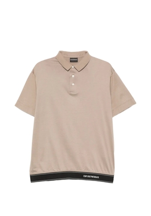 Emporio Armani logo-trim polo shirt - Neutrals