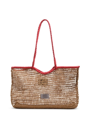 Bimba y Lola large woven-design tote bag - Neutrals