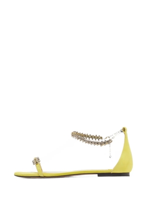 Jimmy Choo Pre-Owned Shiloh crystal-embellished sandals - Yellow