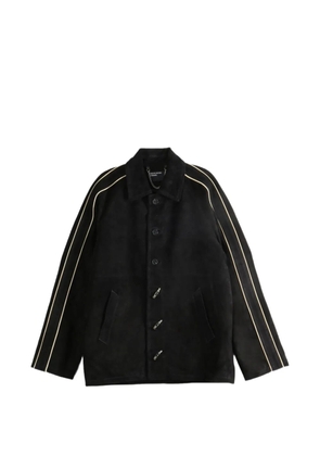 Enfants Riches Déprimés Académie side-stripe suede jacket - Black