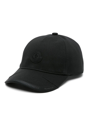 Moncler logo-patch cotton cap - Black