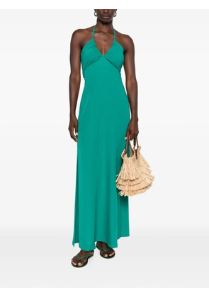 MOUTAKI V-neck bow-detail maxi dress - Green