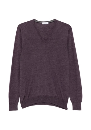 Gran Sasso V-neck wool sweater - Purple
