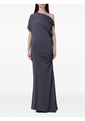 120% Lino asymmetric knot-detail maxi dress - Grey