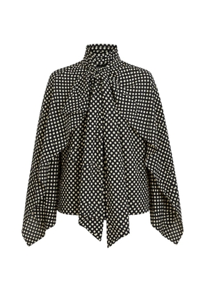 Petar Petrov polka-dot tie-neck blouse - Black