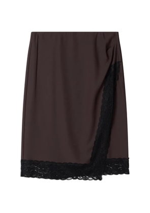 Stylein Millicent lace-trim wrap mini skirt - Brown