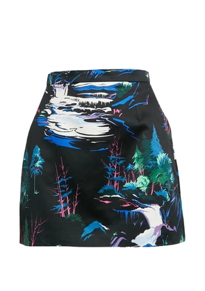 Balenciaga Pre-Owned landscape-print mini skirt - Black