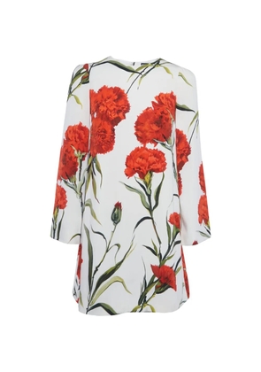 Dolce & Gabbana Pre-Owned carnation-print mini dress - White