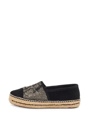 Carolina Herrera Vintage glitter suede espadrilles - Black