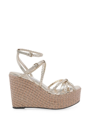 Jimmy Choo Nyra braided-strap sandals - Gold