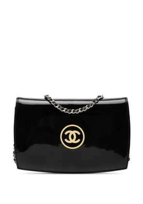 CHANEL Pre-Owned 2010-2011 CC Patent Compact Wallet On Chain crossbody bag - Black