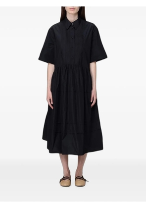MeimeiJ pleated-bib tiered shirt dress - Black