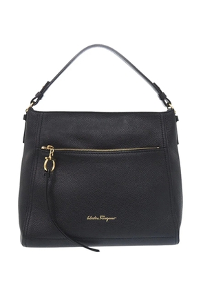 Ferragamo Pre-Owned 2017-2018 Pebbled Leather Ally Hobo satchel - Black