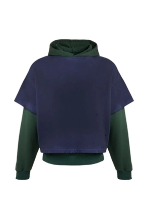 FOUND distressed layered hoodie - Green