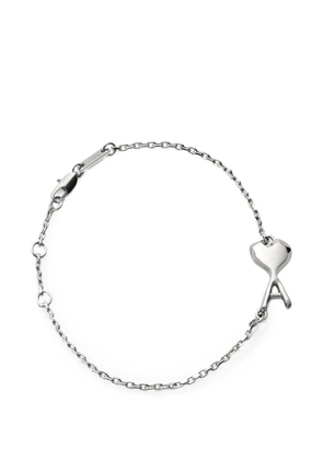 AMI Paris brass bracelet with hammered Ami de Coeur - Silver