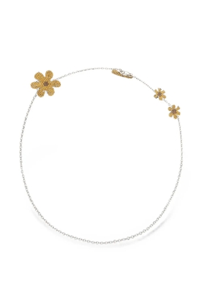 Marni crystal-embellished floral necklace - Silver