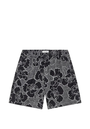 Les Deux Charlie Poppy floral-print drawstring shorts - Black
