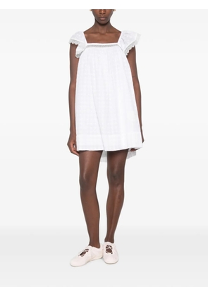GANNI broderie-anglaise mini dress - White