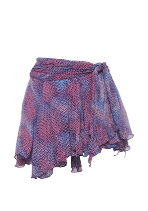 ISABEL MARANT printed wrap mini skirt - Purple