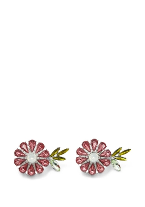 Carolina Herrera Vintage crystal floral earrings - Silver